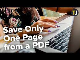 How to Save One Page of a Pdf